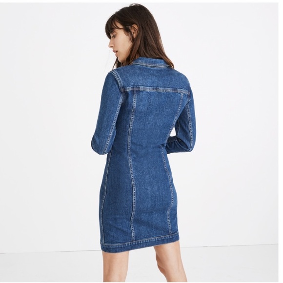 Madewell Denim Seamed Button Front Dress - Picture 2 of 11